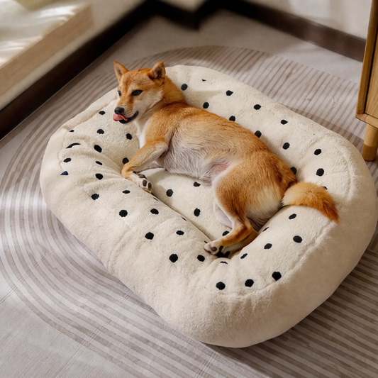 Cookie Plush Winter Warm Cozy Deep Sleep Dog Bed