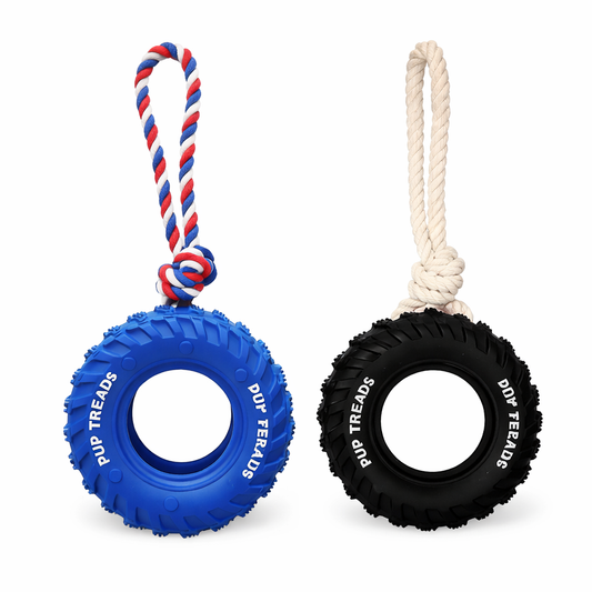 Rubber Tire Dog Interactive Toy Teething and Chewing Toy
