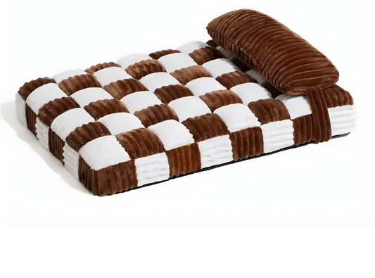 Plush Dog Bed with Headrest